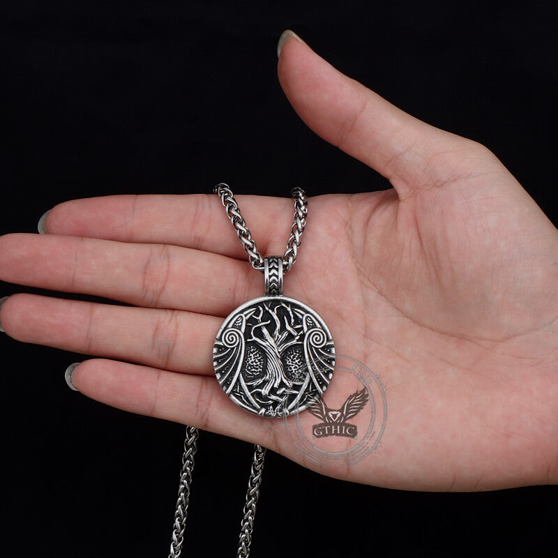 Vintage Yggdrasil Helm of Awe Stainless Steel Pendant