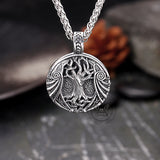 Vintage Yggdrasil Helm of Awe Stainless Steel Pendant