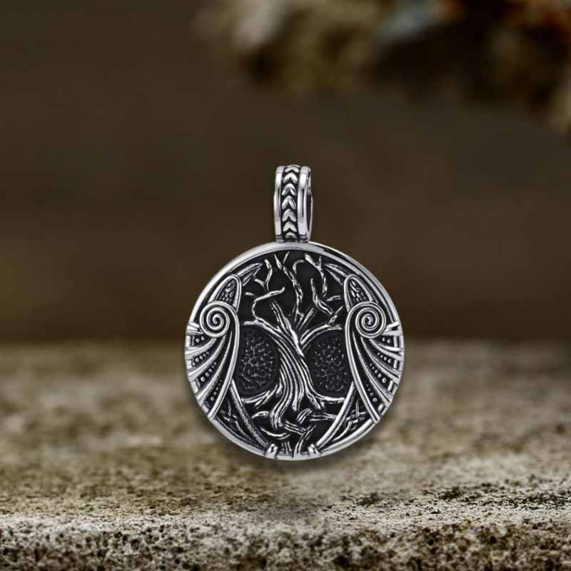 Vintage Yggdrasil Helm of Awe Stainless Steel Pendant