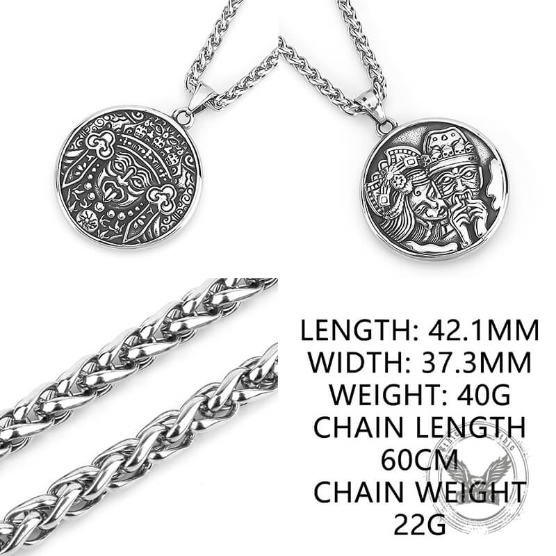 Vintage Zakiram Stainless Steel Round Pendant