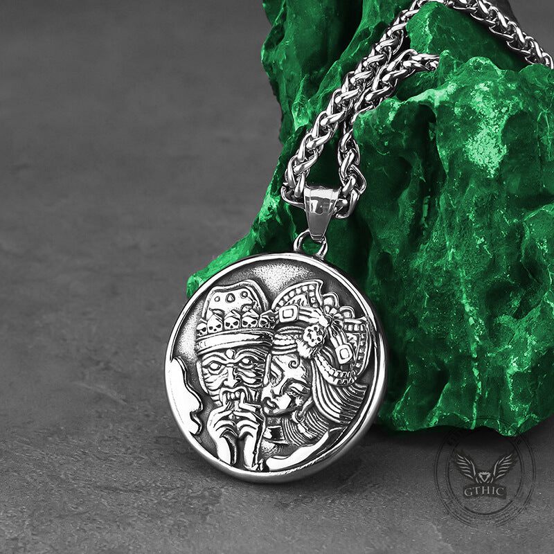 Vintage Zakiram Stainless Steel Round Pendant | Gthic.com