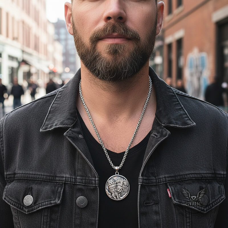 Vintage Zakiram Stainless Steel Round Pendant | Gthic.com