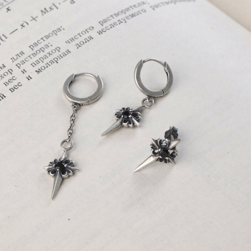 Vintage Zircon Polaris Sterling Silver Earrings | Gthic.com
