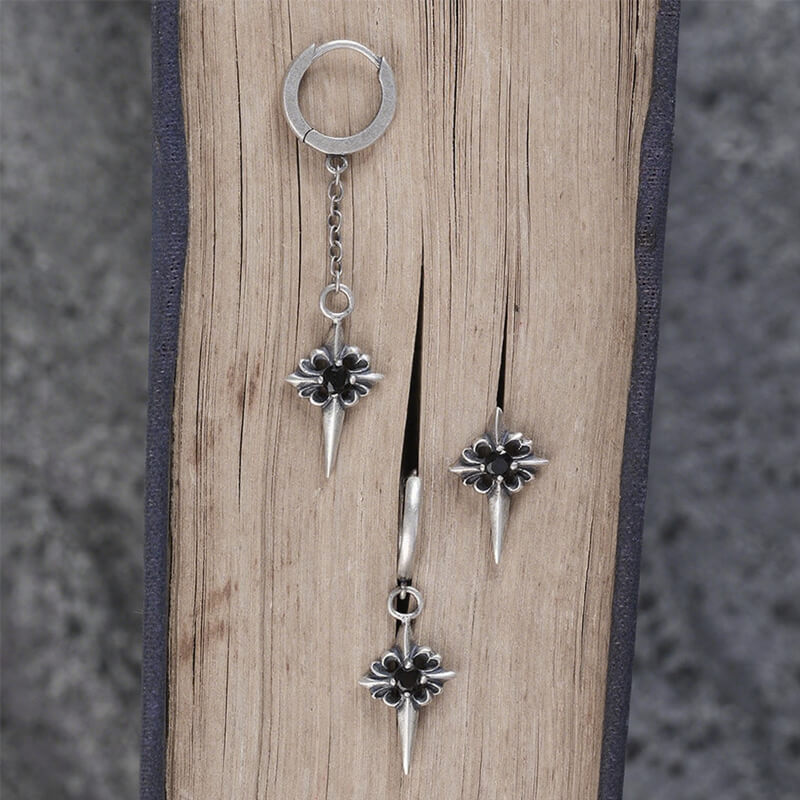 Vintage Zircon Polaris Sterling Silver Earrings | Gthic.com