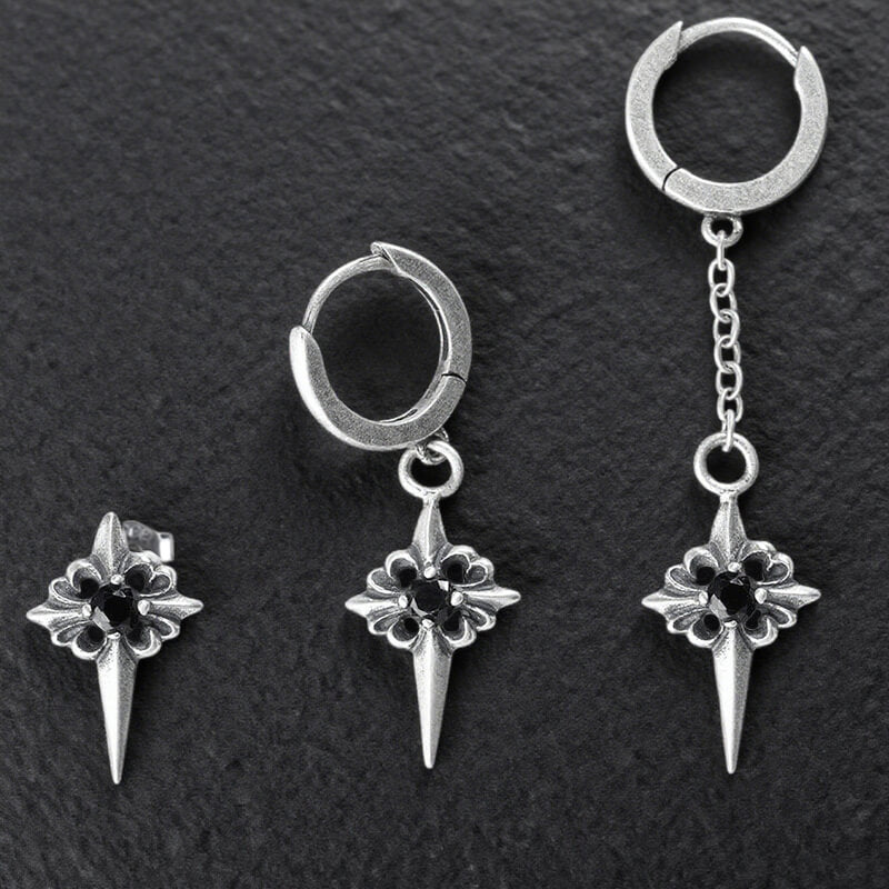 Vintage Zircon Polaris Sterling Silver Earrings | Gthic.com