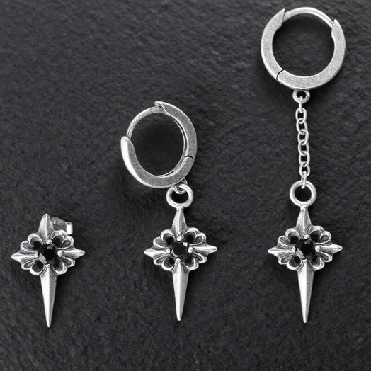 Vintage Zircon Polaris Sterling Silver Earrings | Gthic.com