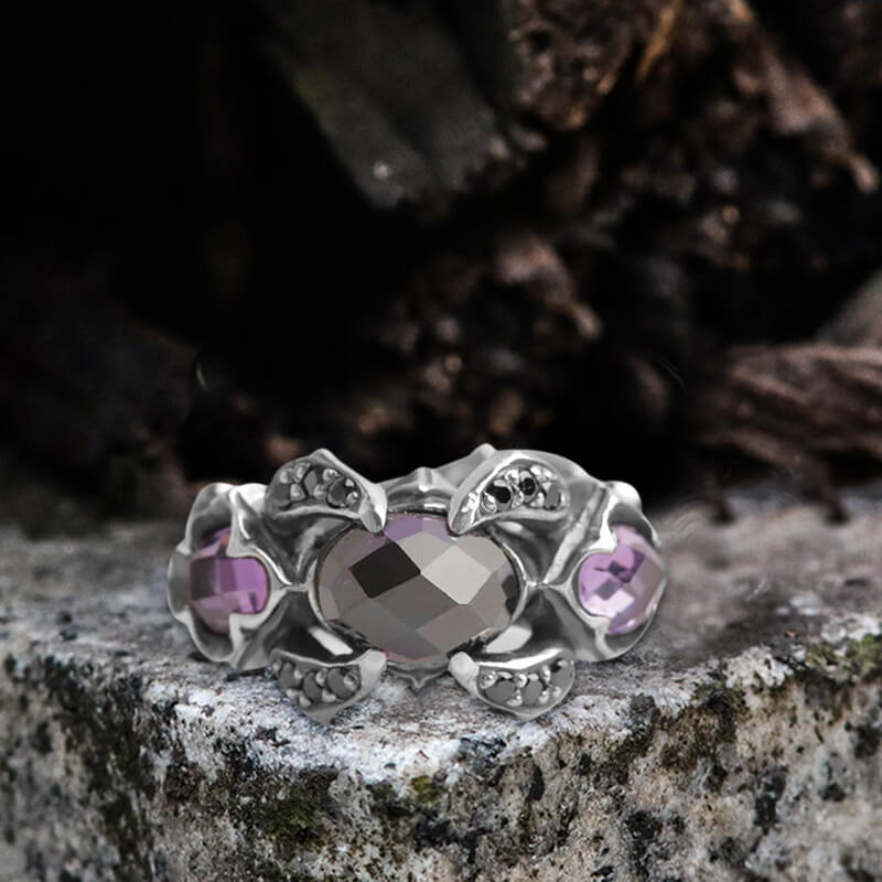 Vintage Zircon Sterling Silver Adjustable Gothic Ring | Gthic.com