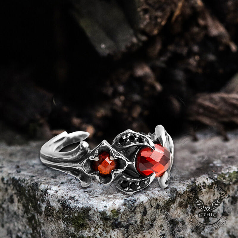Vintage Zircon Sterling Silver Adjustable Gothic Ring | Gthic.com