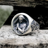 Virgin Mary Prayer Sterling Silver Ring | Gthic.com