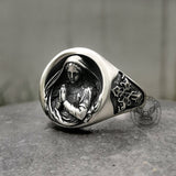 Virgin Mary Prayer Sterling Silver Ring