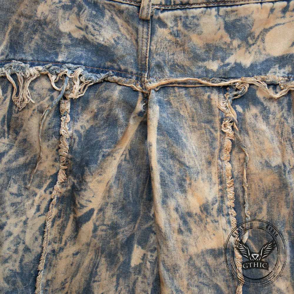 Wasteland-Style Y2K Washed Distressed Baggy Jeans