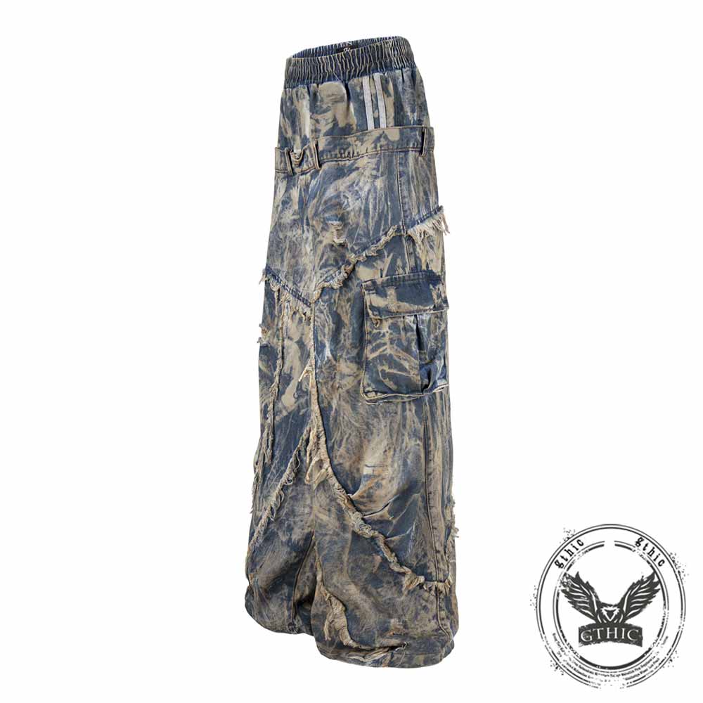 Wasteland-Style Y2K Washed Distressed Baggy Jeans | Gthic.com