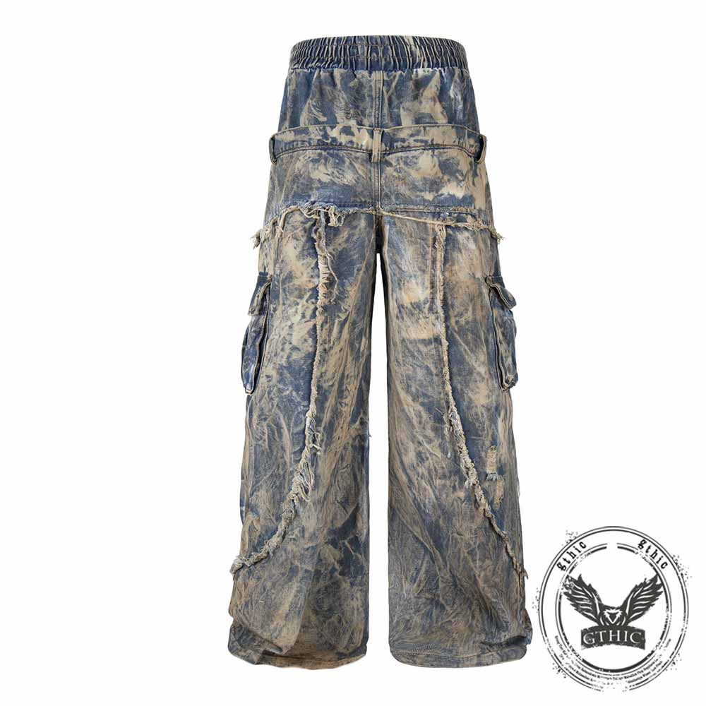 Wasteland-Style Y2K Washed Distressed Baggy Jeans | Gthic.com