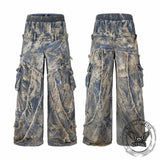 Wasteland-Style Y2K Washed Distressed Baggy Jeans