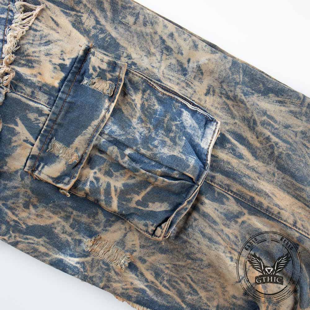 Wasteland-Style Y2K Washed Distressed Baggy Jeans