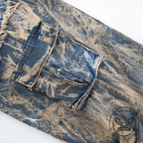 Wasteland-Style Y2K Washed Distressed Baggy Jeans