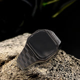 Watch Band Design Stainless Steel Square Ring | Gthic.com