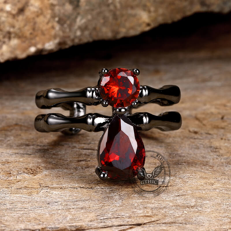 Water Drop Alloy Open Gothic Ring