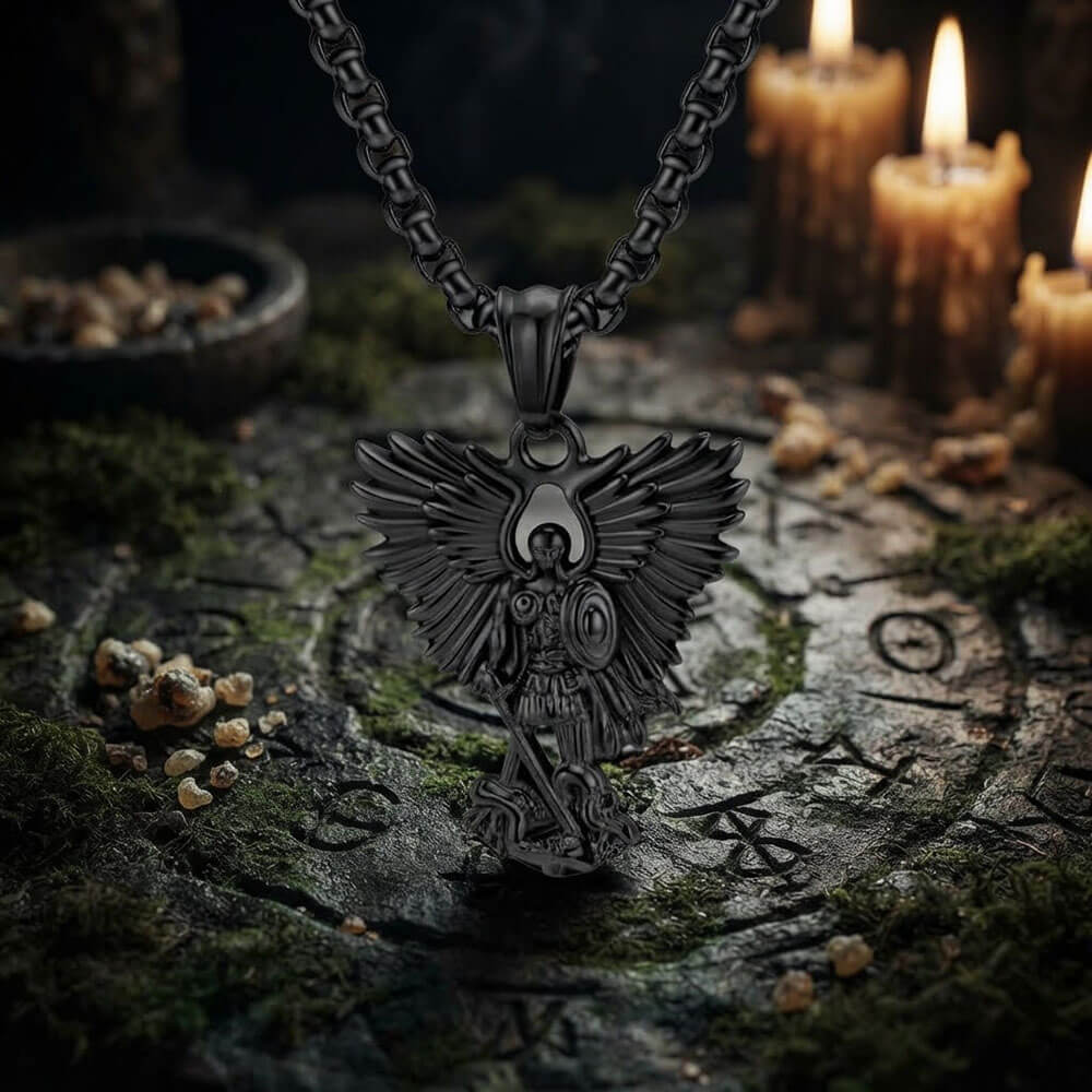 Vintage Archangel Saint Michael Stainless Steel Pendant