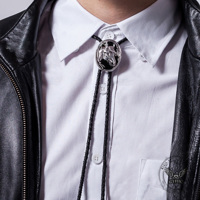 Western Horse Head Alloy Bolo Tie