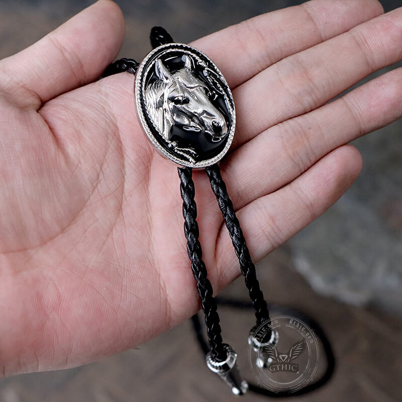 Western Horse Head Alloy Bolo Tie