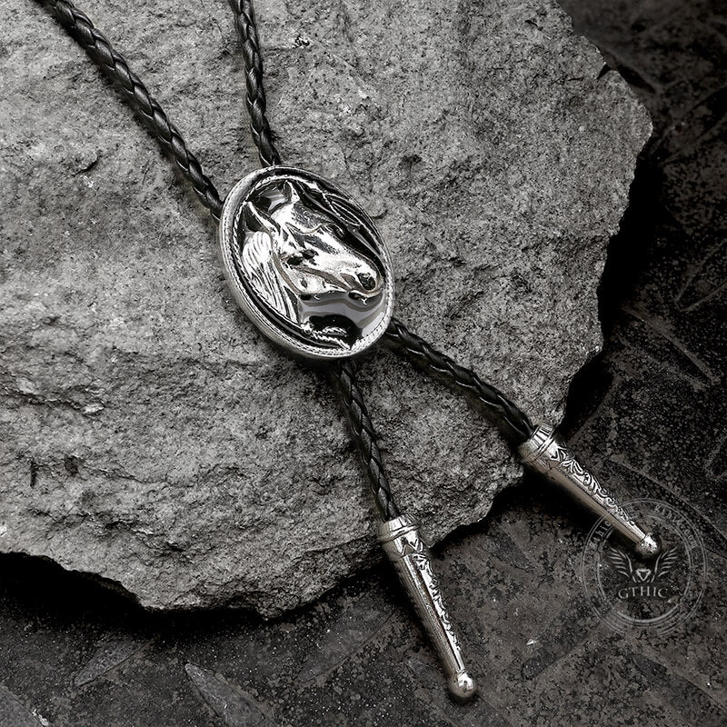 Western Horse Head Alloy Bolo Tie