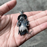 Wicked Wizard Sterling Silver Skull Pendant | Gthic.com