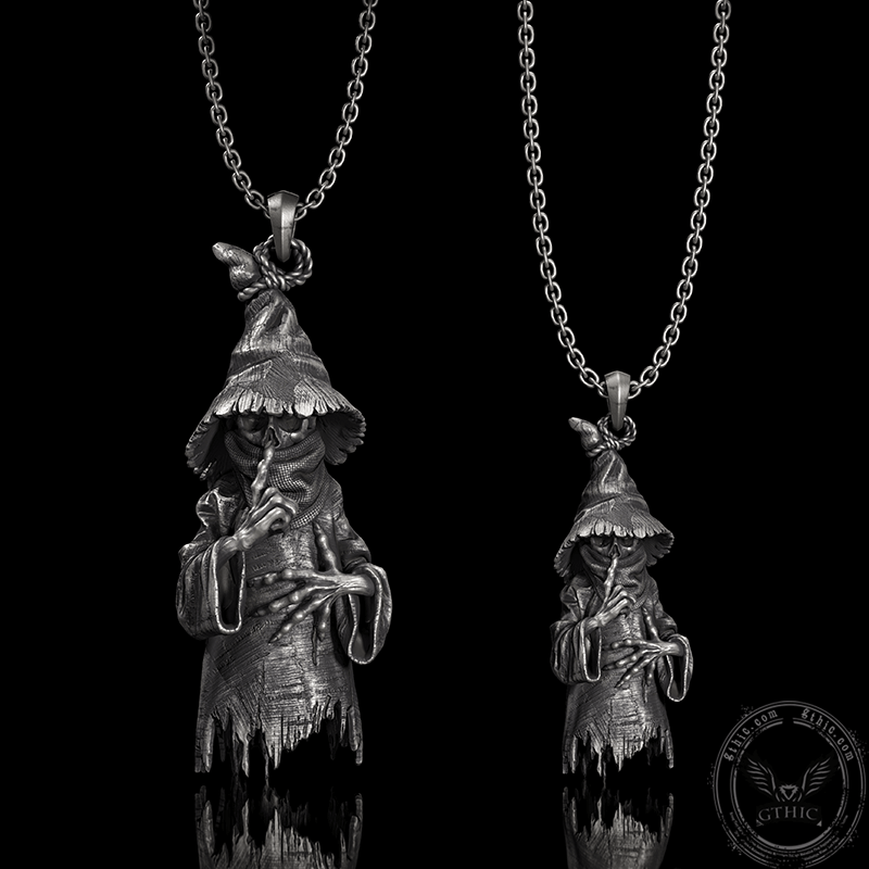 Wicked Wizard Sterling Silver Skull Pendant | Gthic.com