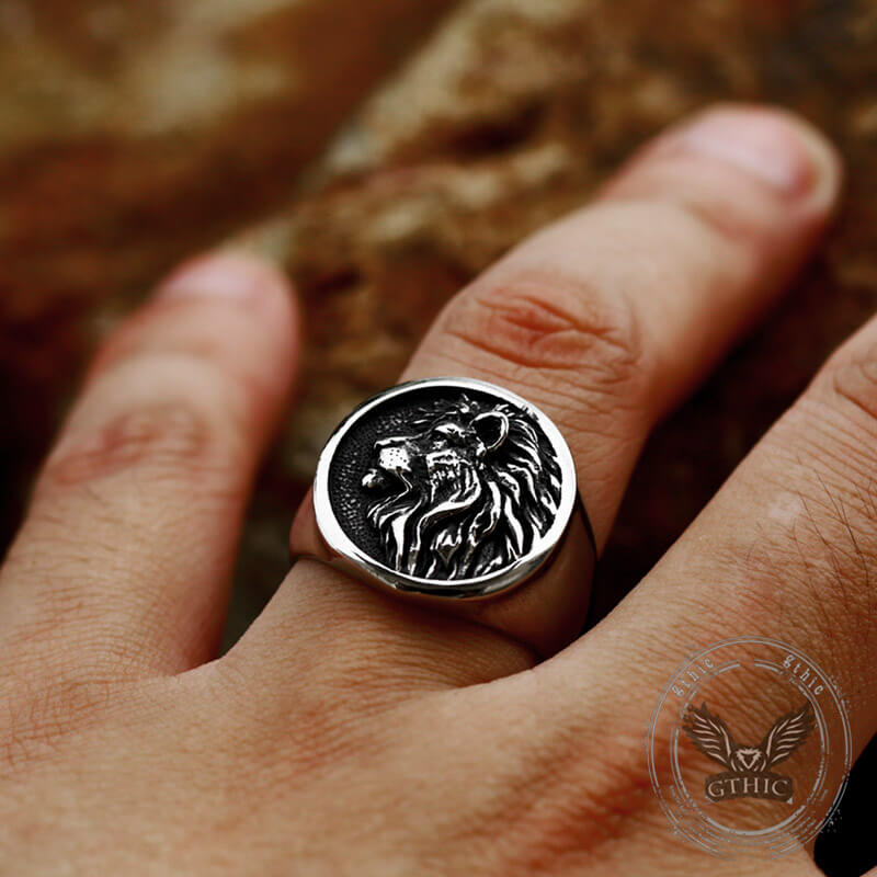 Wild Lion Stainless Steel Animal Ring | Gthic.com