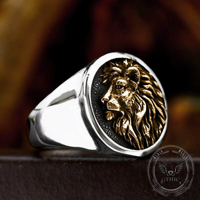 Wild Lion Stainless Steel Animal Ring | Gthic.com