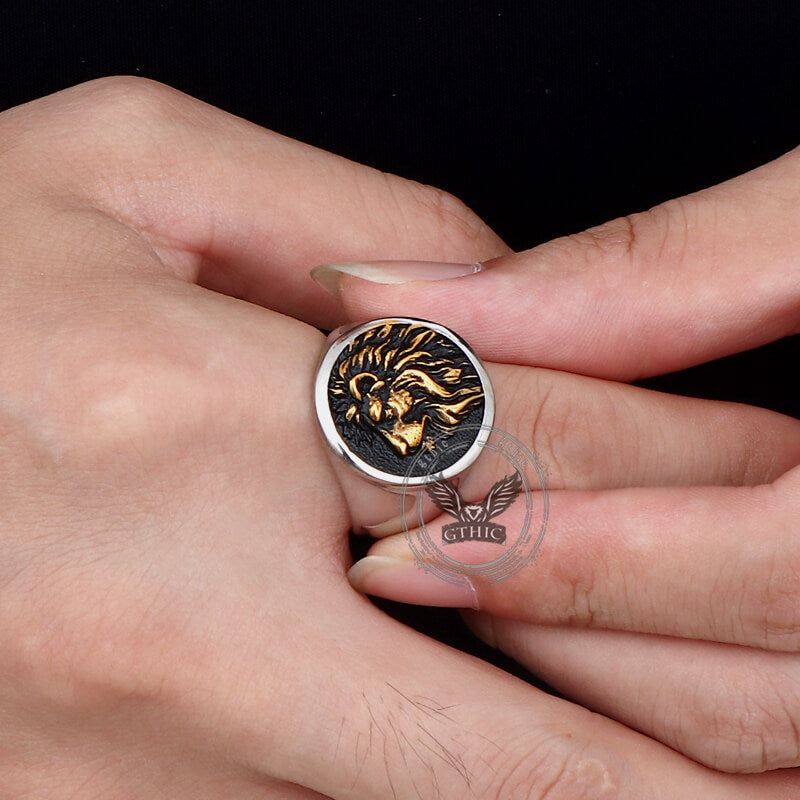 Wild Lion Stainless Steel Animal Ring