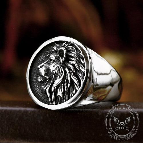 Wild Lion Stainless Steel Animal Ring | Gthic.com