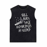 Will Burn Sage And Bridges As Needed Vintage Washed Vest Top | Gthic.com