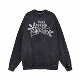 Will Work For Tattoos Vintage Washed Hoodie Sweatshirt 02 | Gthic.com