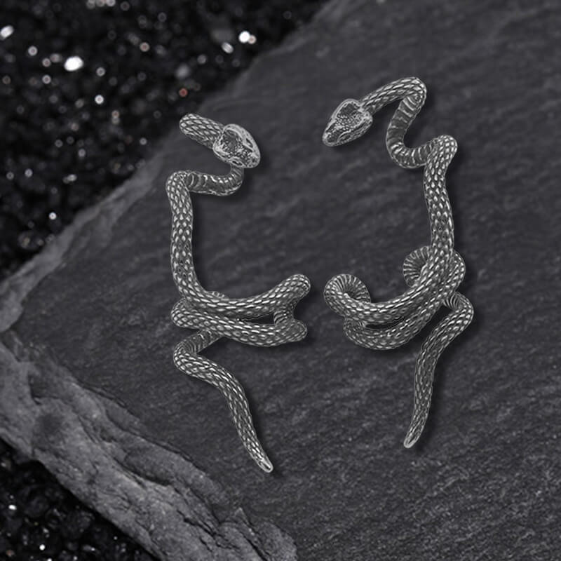 Winding Snake Stainless Steel Ear Cuffs | Gthic.com