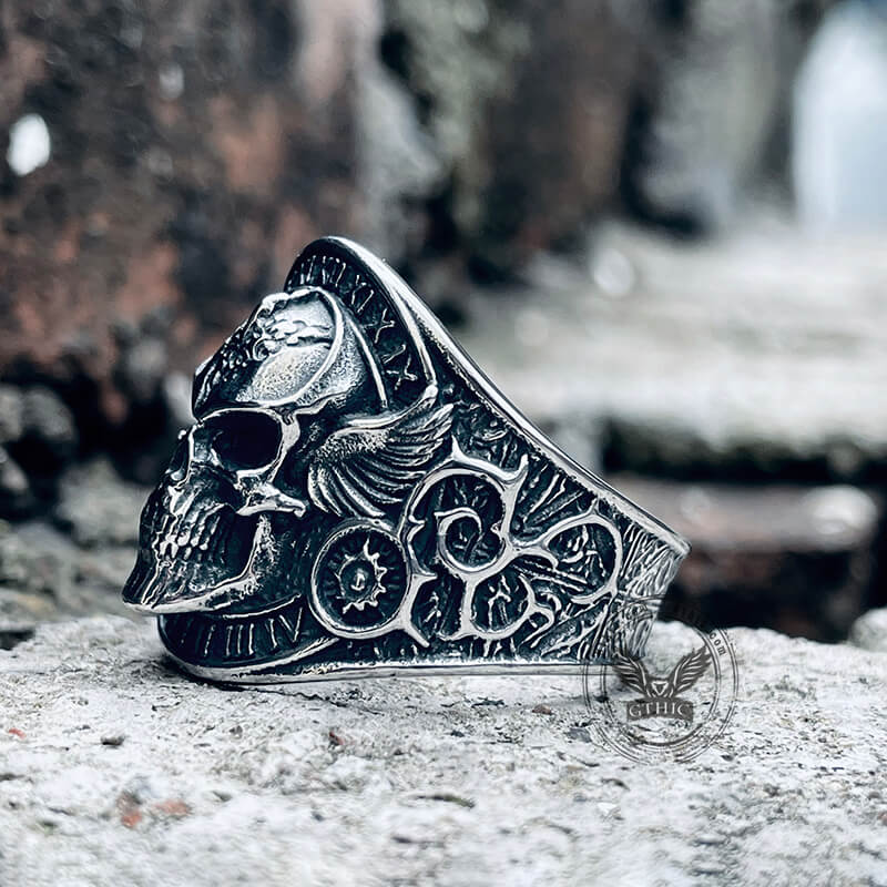 Gthic Stainless Steel Biker Jewelry Steel Biker Rings Skull Biker