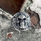 Winged Skull Sterling Silver Biker Ring | Gthic.com