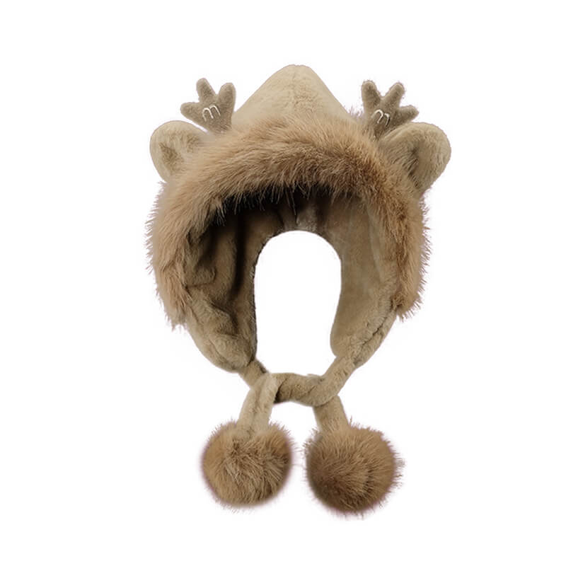 Winter Elk Antler Furry Trapper Hat – GTHIC