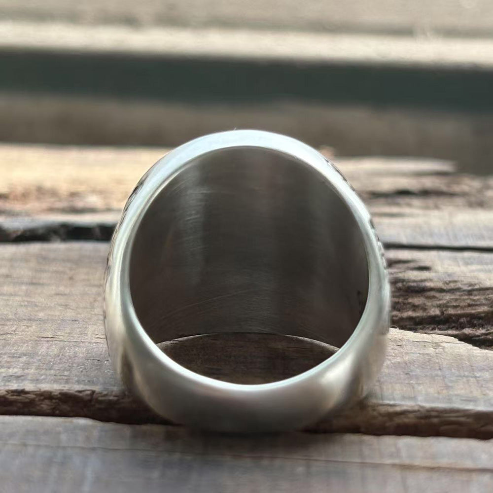 Witch Demon City Wall Pattern Sterling Silver Ring