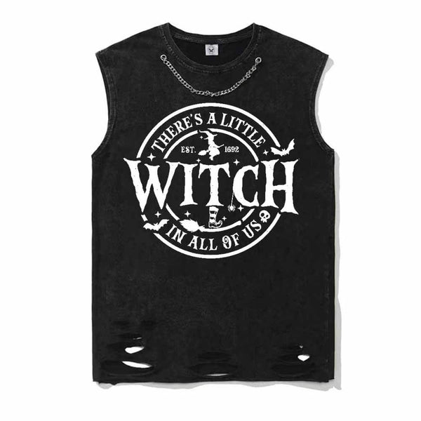 Witch Sayings Vintage Washed T-shirt Vest Top | Gthic.com