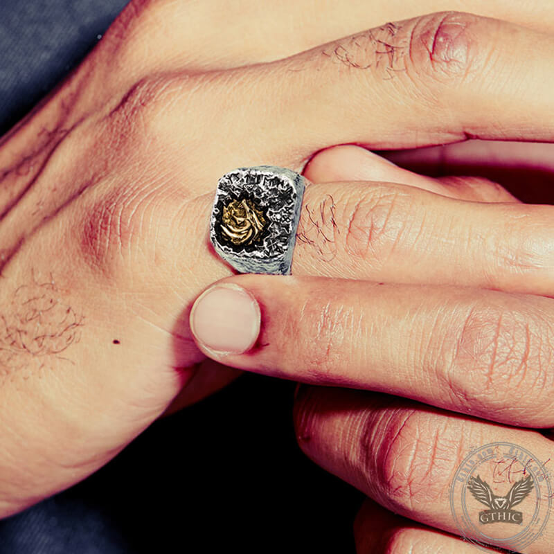 Witcher Wolf Skull Sterling Silver Viking Ring | Gthic.com