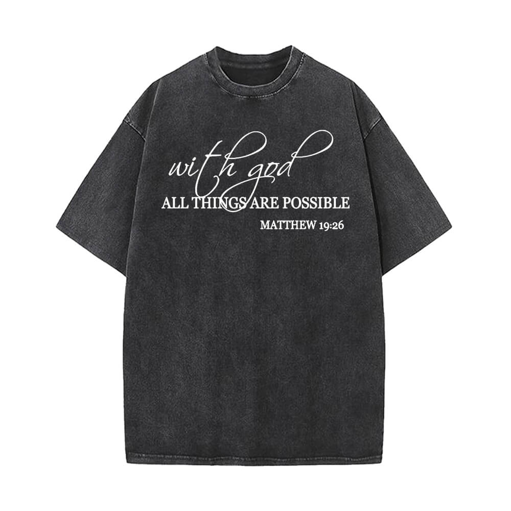 With God All Things Are Possible Vintage Washed T-shirt | Gthic.com