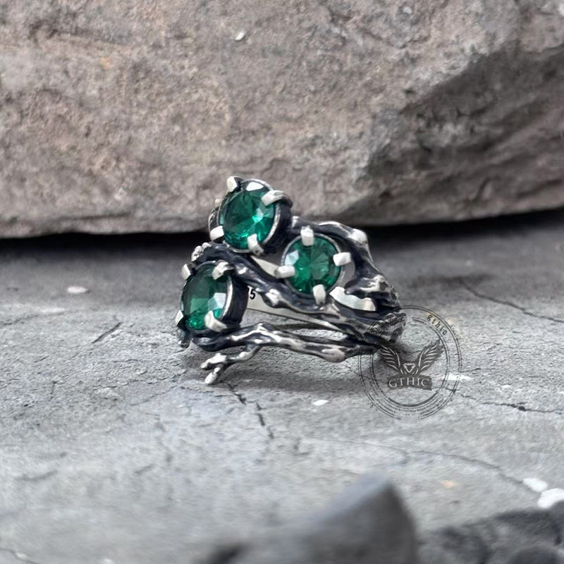 Withered Branch Zircon Sterling Silver Ring