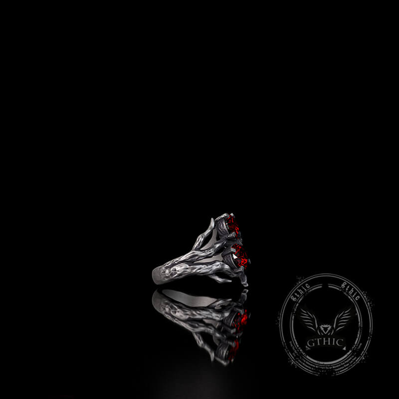 Withered Branch Zircon Sterling Silver Ring  | Gthic.com