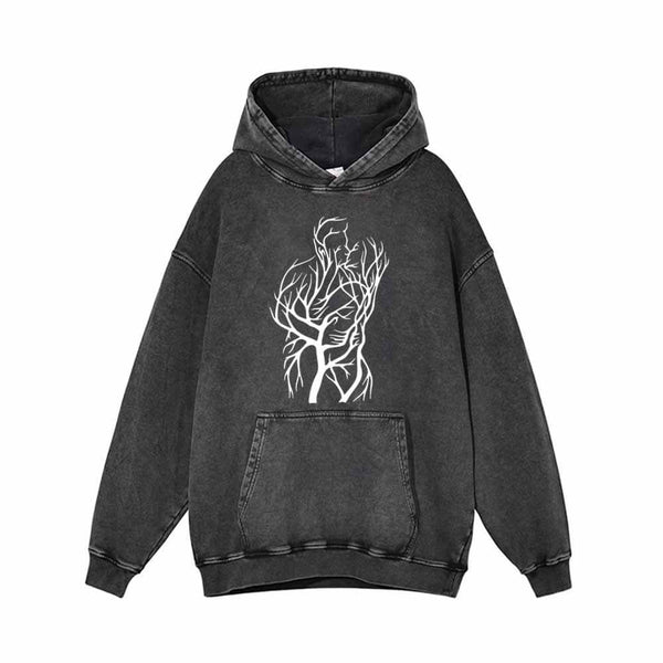 Withered Tree Vintage Washed Hoodie Sweatshirt