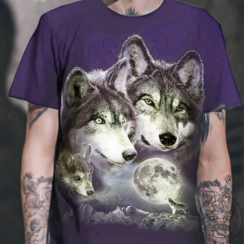 Wolf Family Polyester T-shirt | Gthic.com