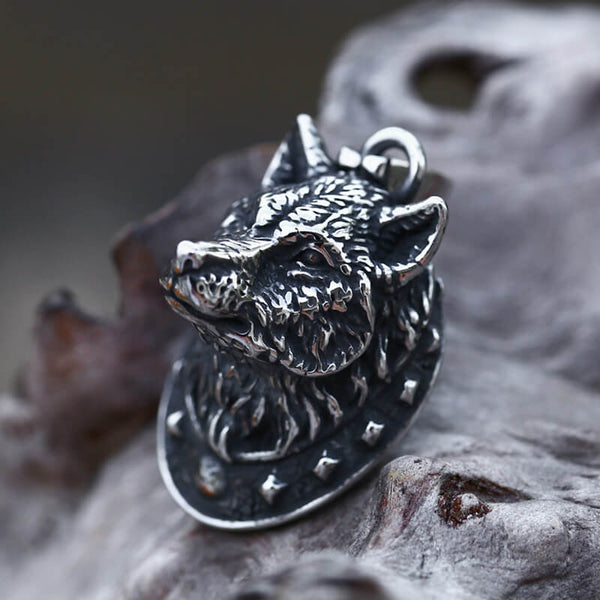 Wolf Head Stainless Steel Animal Pendant | Gthic.com