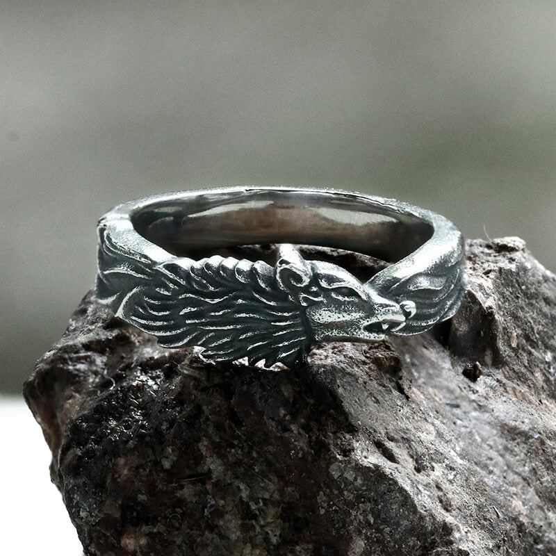 Wolf Loyalty Stainless Steel Animal Ring | Gthic.com