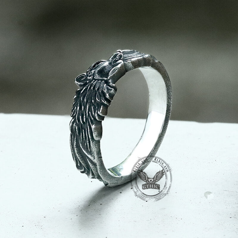 Anillo animal de acero inoxidable Wolf Loyalty