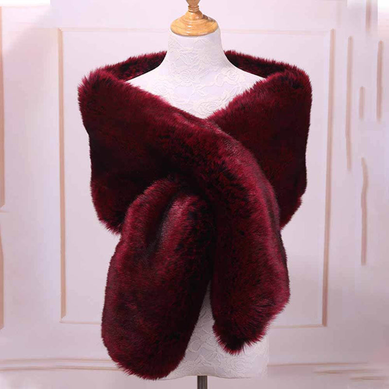 winter shawl for formal dress Women's Faux Fur Evening Dress Plush Long Shawl – GTHIC